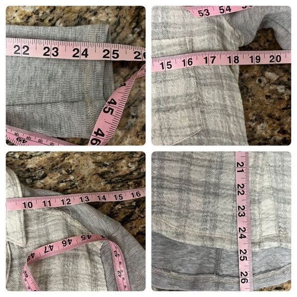 Holding Horses Forsby Plaid Button Up Tunic Blouse S Gauze Lagenlook Minimalist - Picture 6 of 10